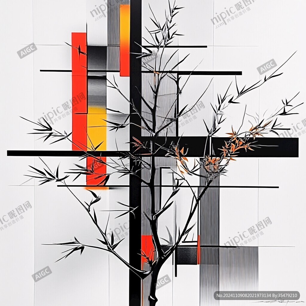 艺术树简约装树枝饰画