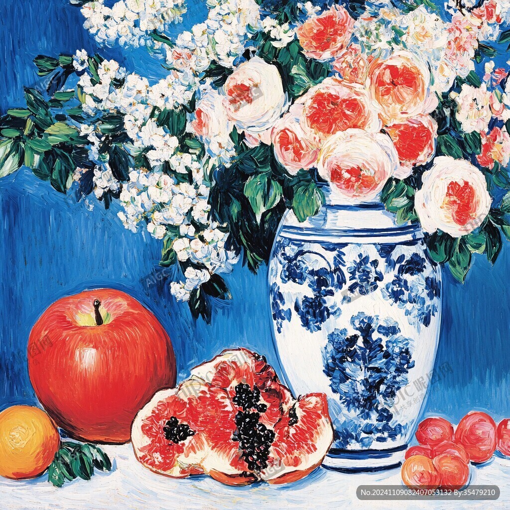 花朵水果油画