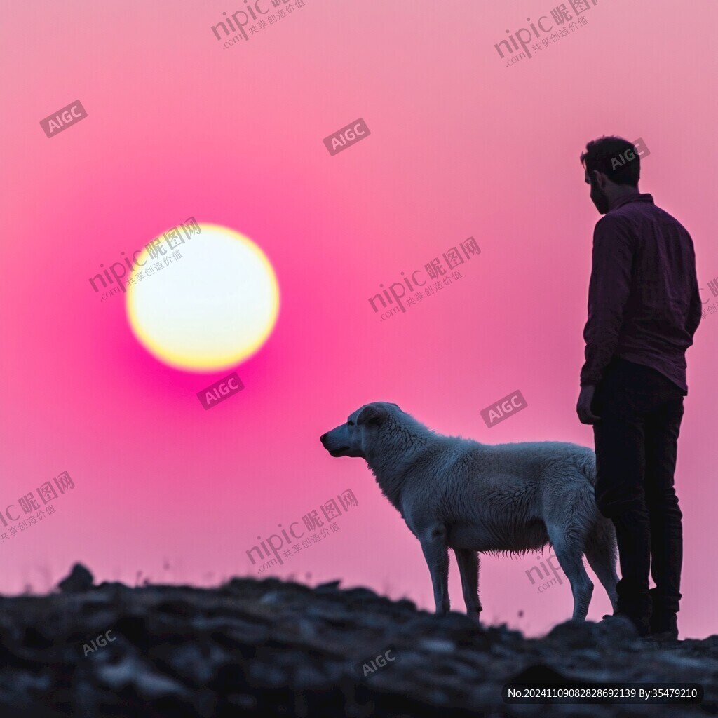 夕阳下的牧羊人