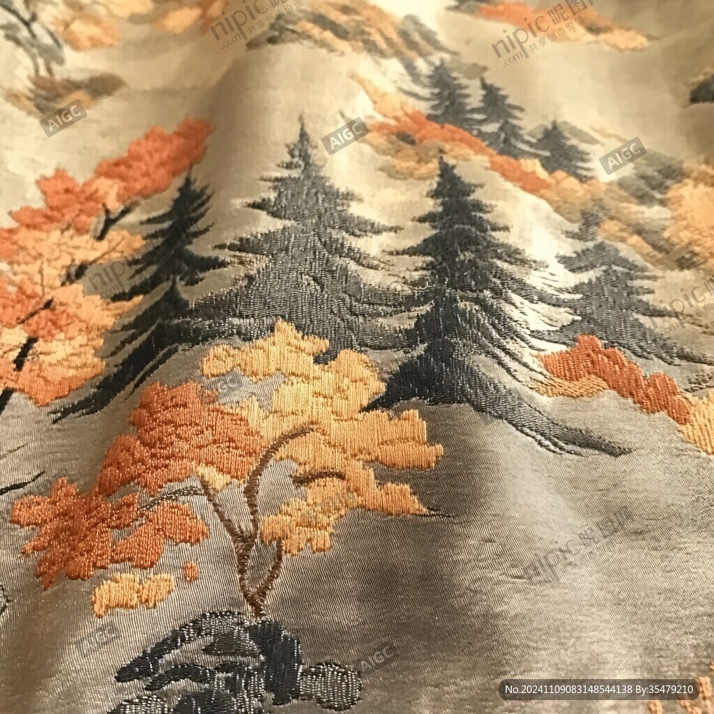 绿地圣树双鹿纹纬锦