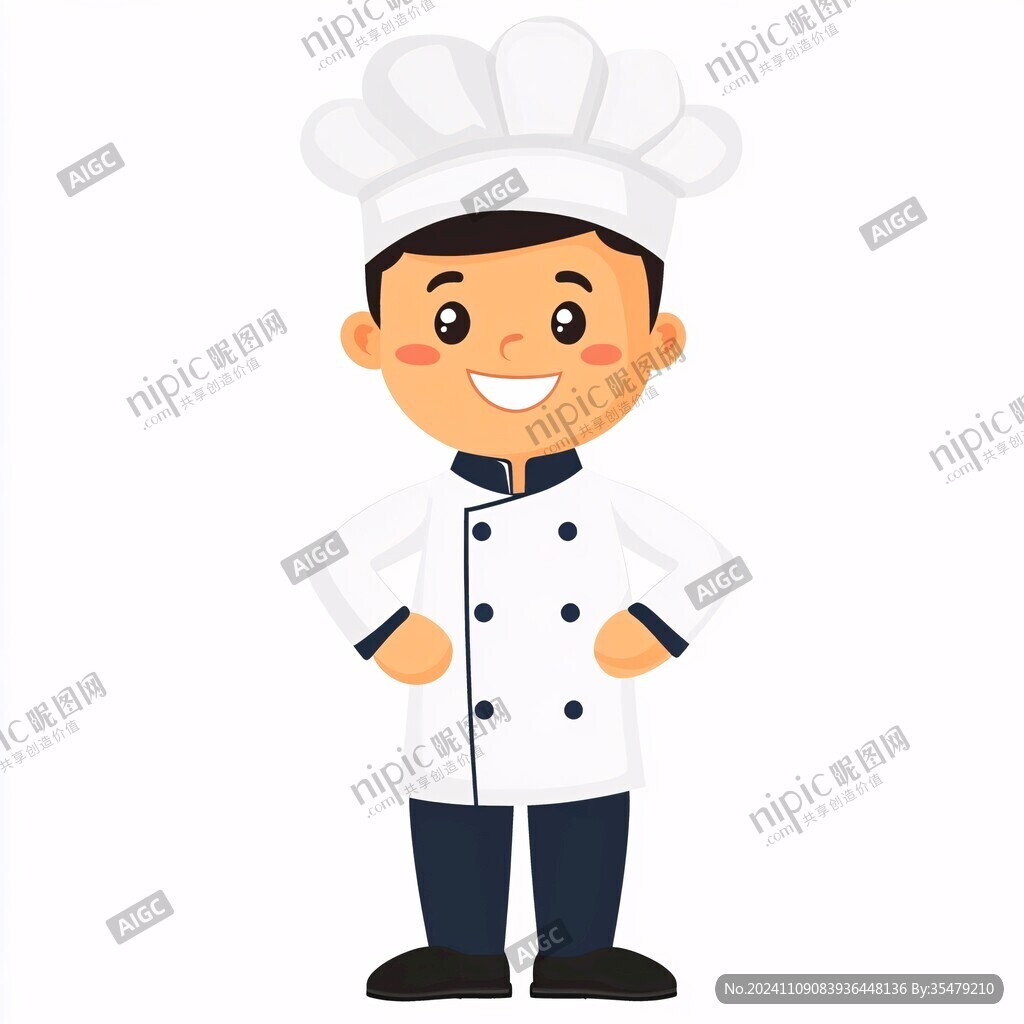 卡通开心男厨师头像