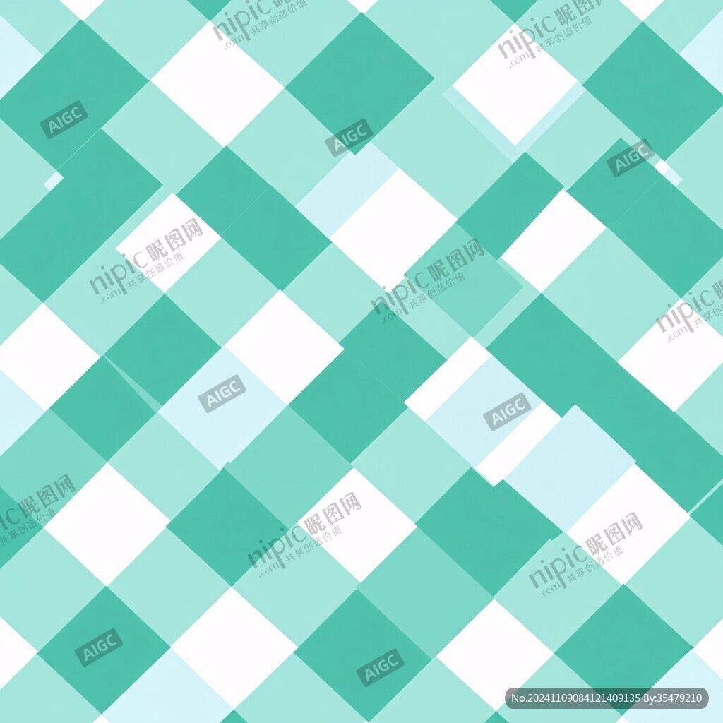 蓝绿色方块方格图案