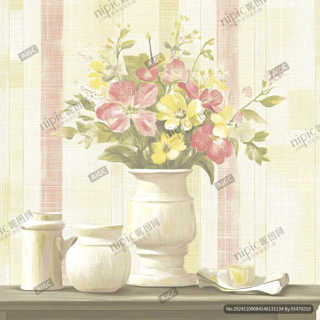 花卉插花装饰画花瓶