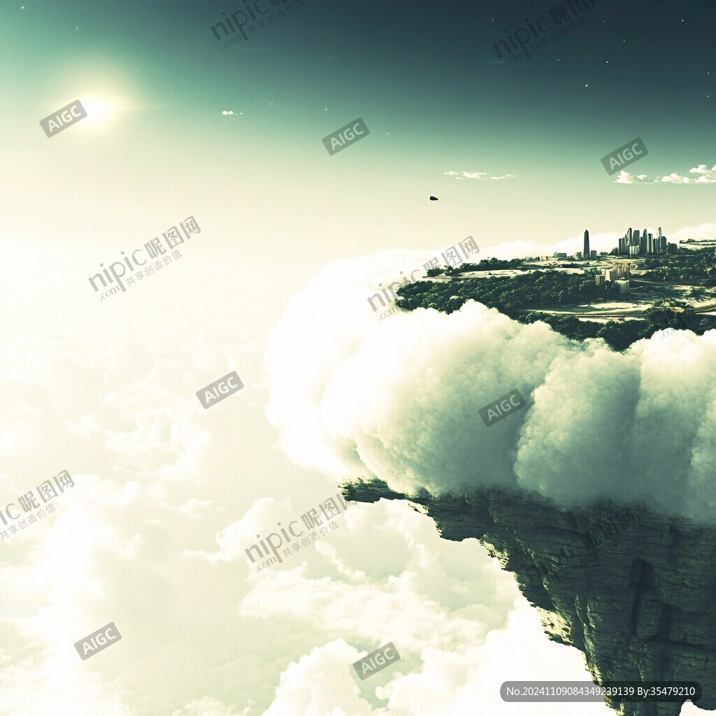 3d云海悬浮小岛