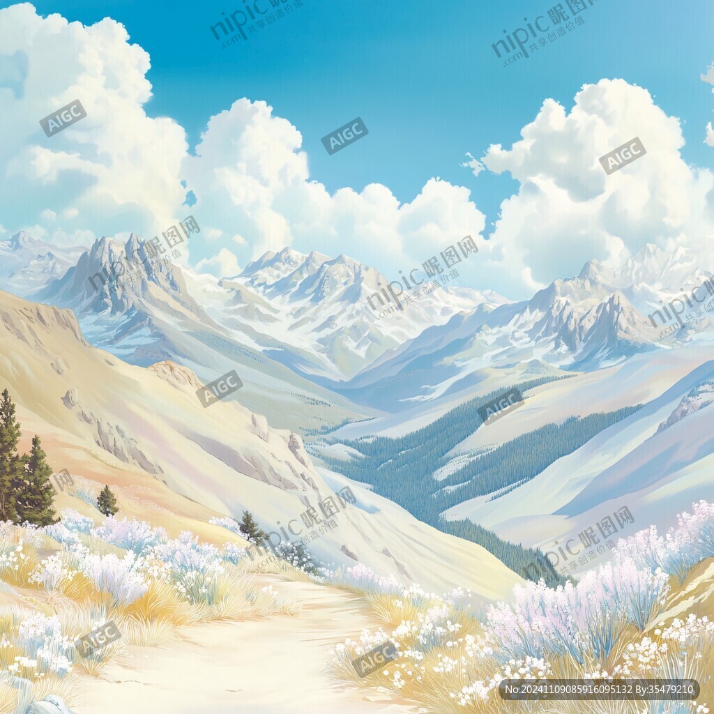 插画图山插画