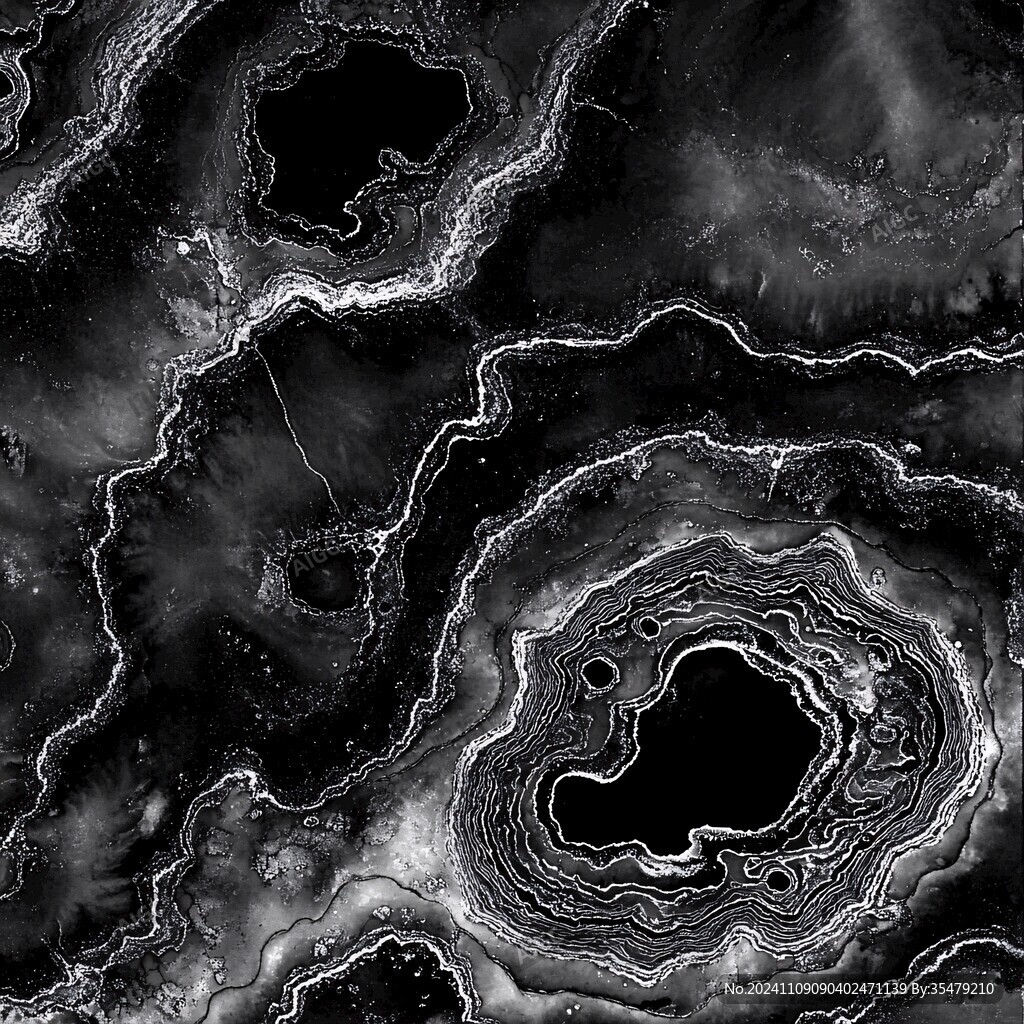 黑白流体画
