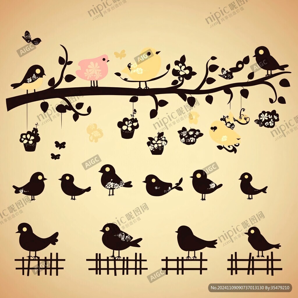 温馨小鸟图案