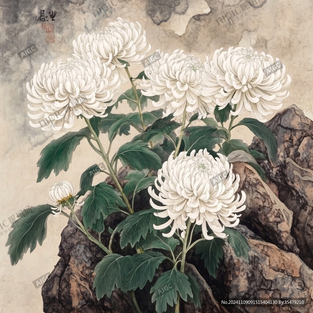 工笔杭白菊