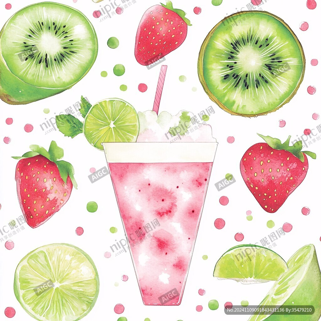水果饮料插画