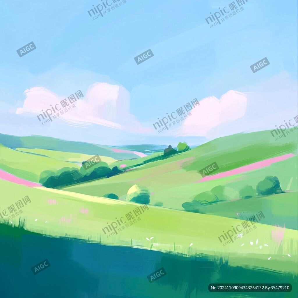 草原风光插画