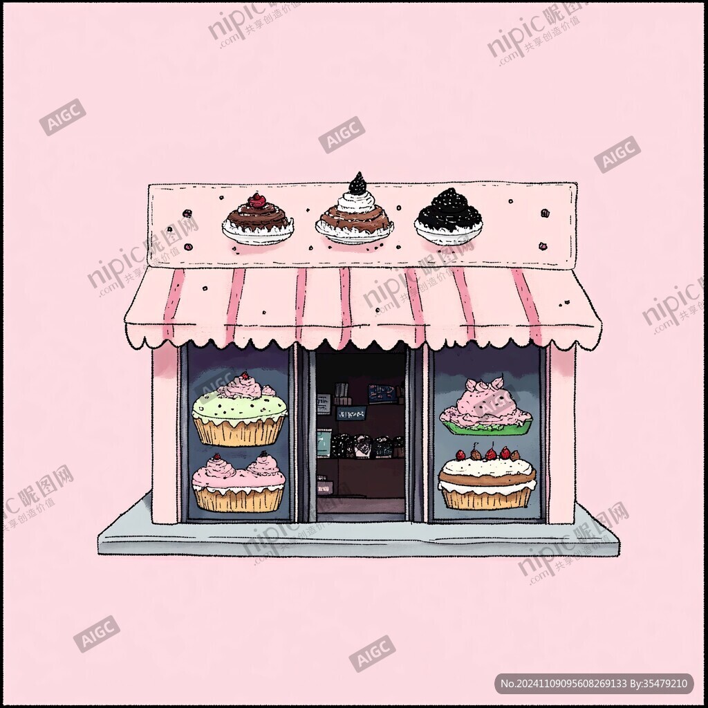 甜品屋手绘