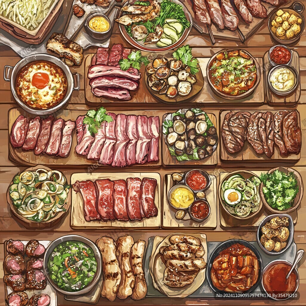 卤水拼盘插画