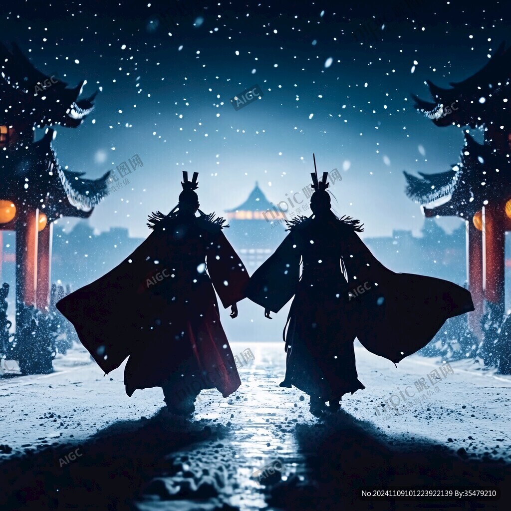 一对门神素材