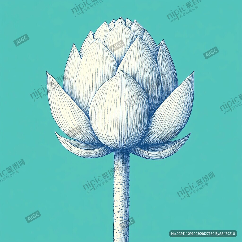 蓝莲花插画