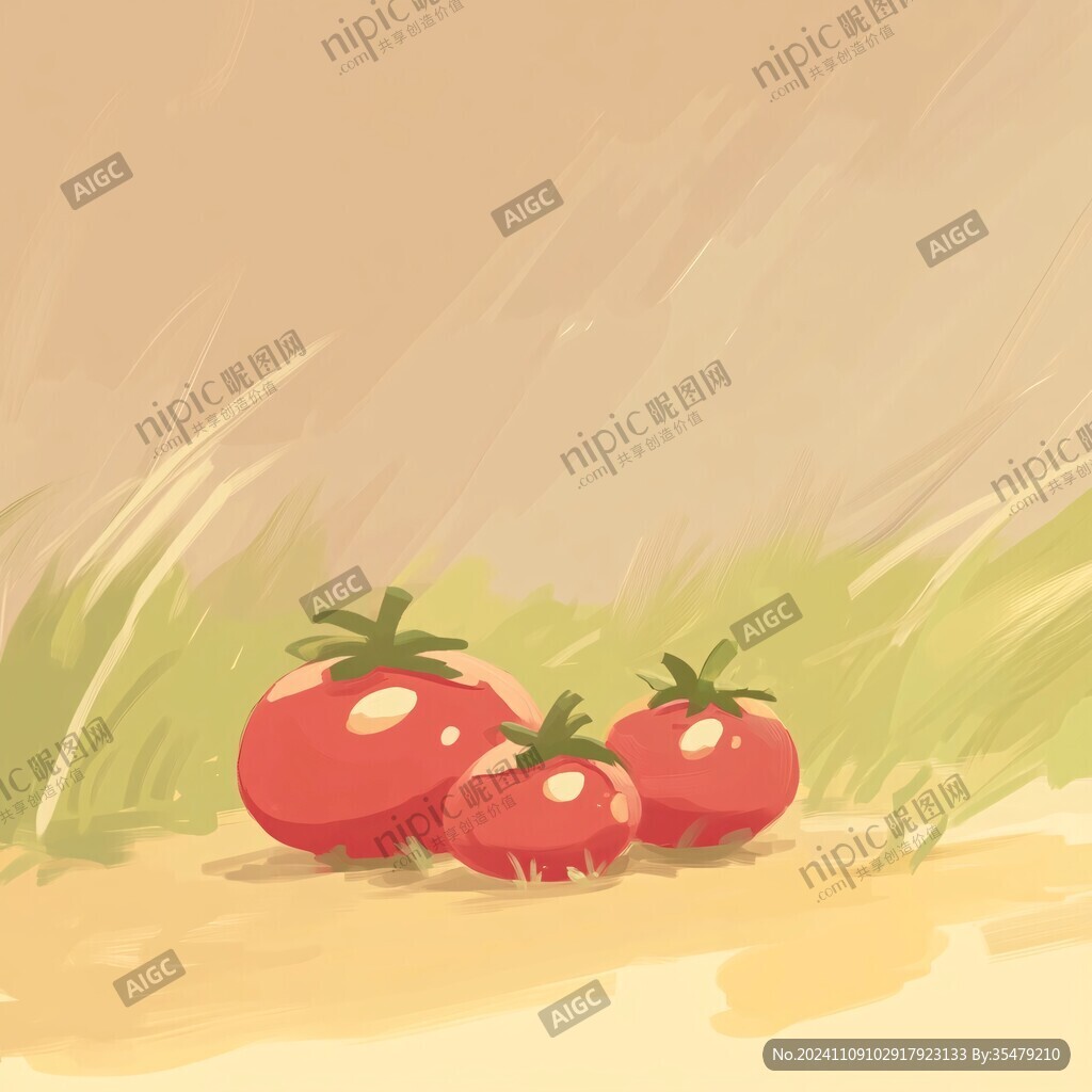 圣女果噪点插画