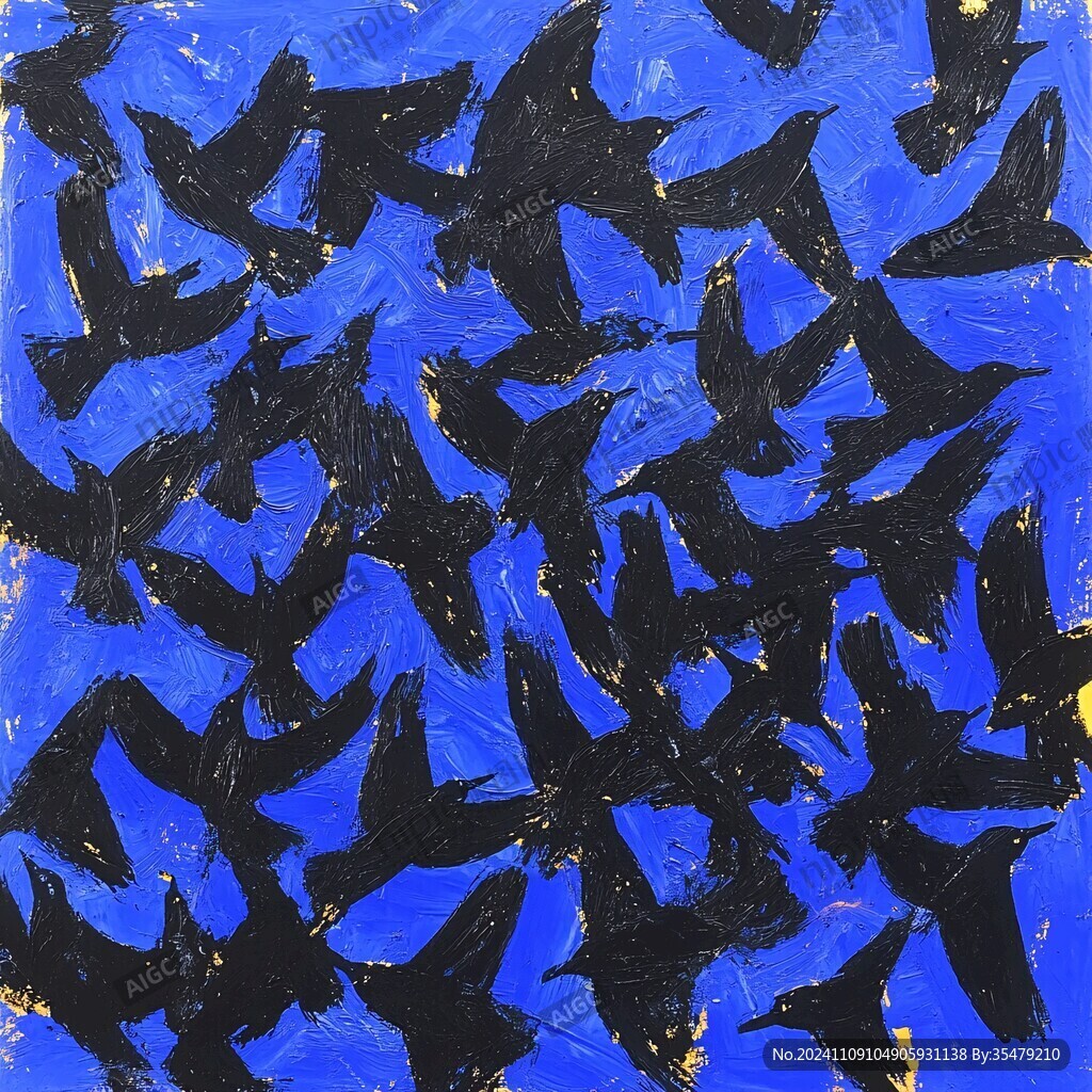 鱼群油画