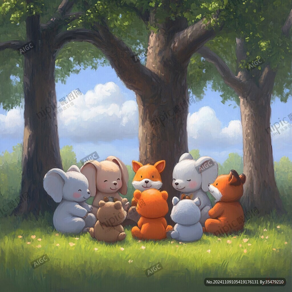 小地鼠的聚会插画