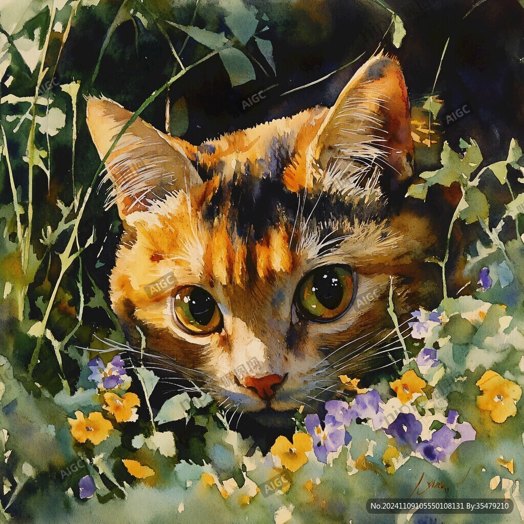 绘画作品猫插画