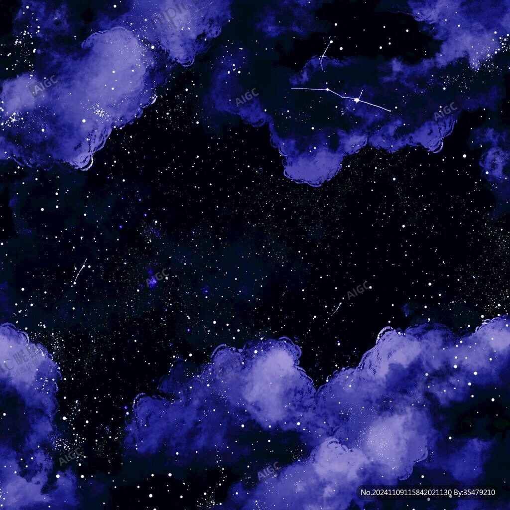 蓝色星空二次元装饰