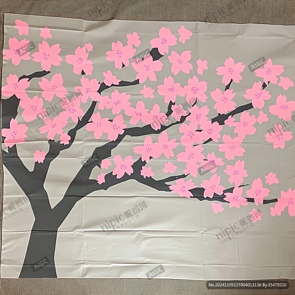 桃花墙贴