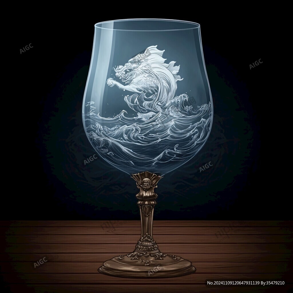 狮子装饰杯