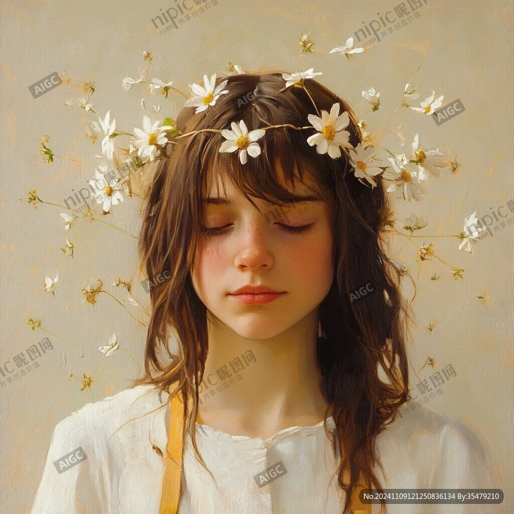 雏菊少女插画