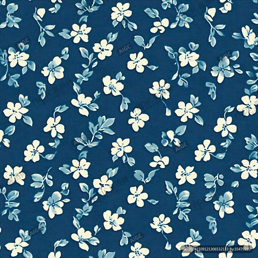 蓝色小花朵底纹