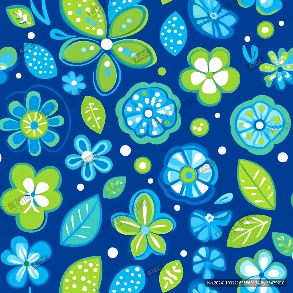 蓝色小花朵底纹