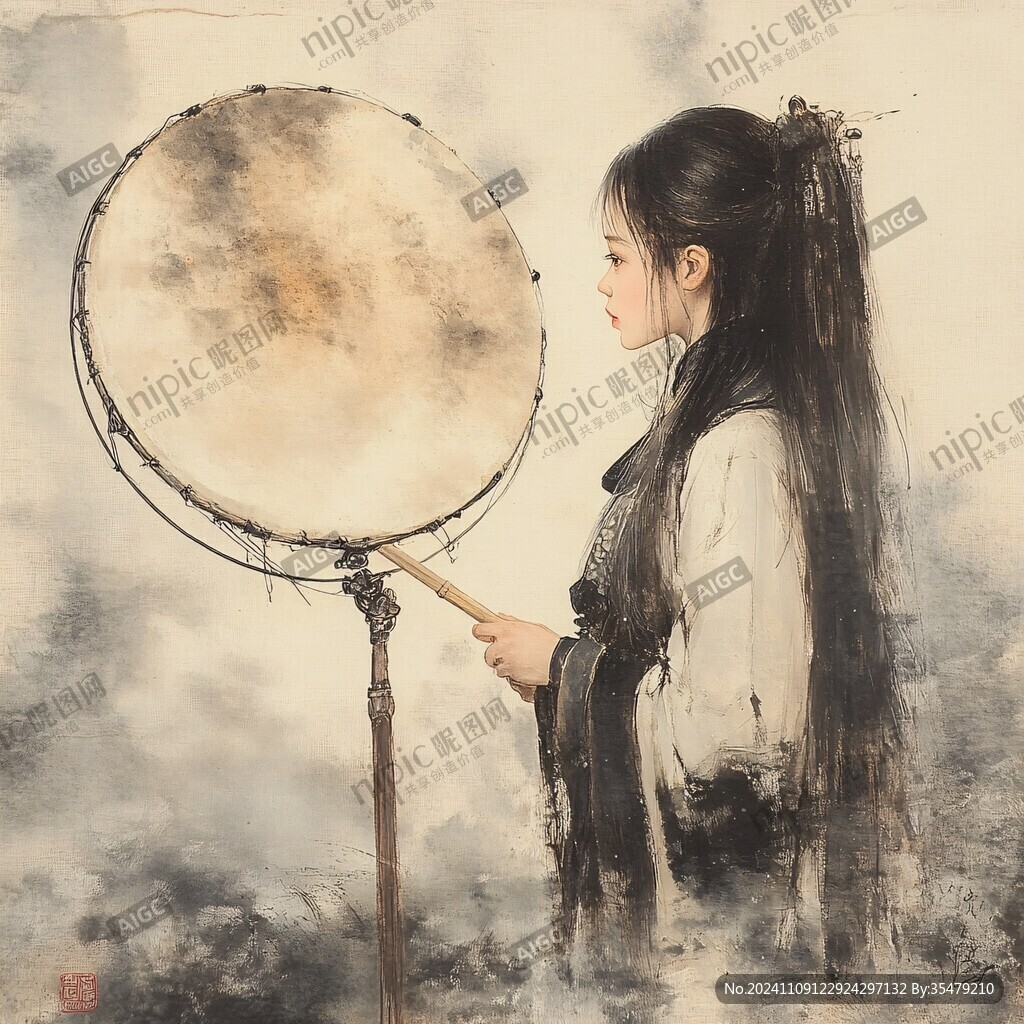 古风人像水墨
