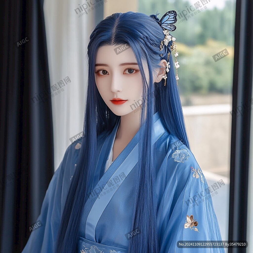 淡雅蓝色汉服