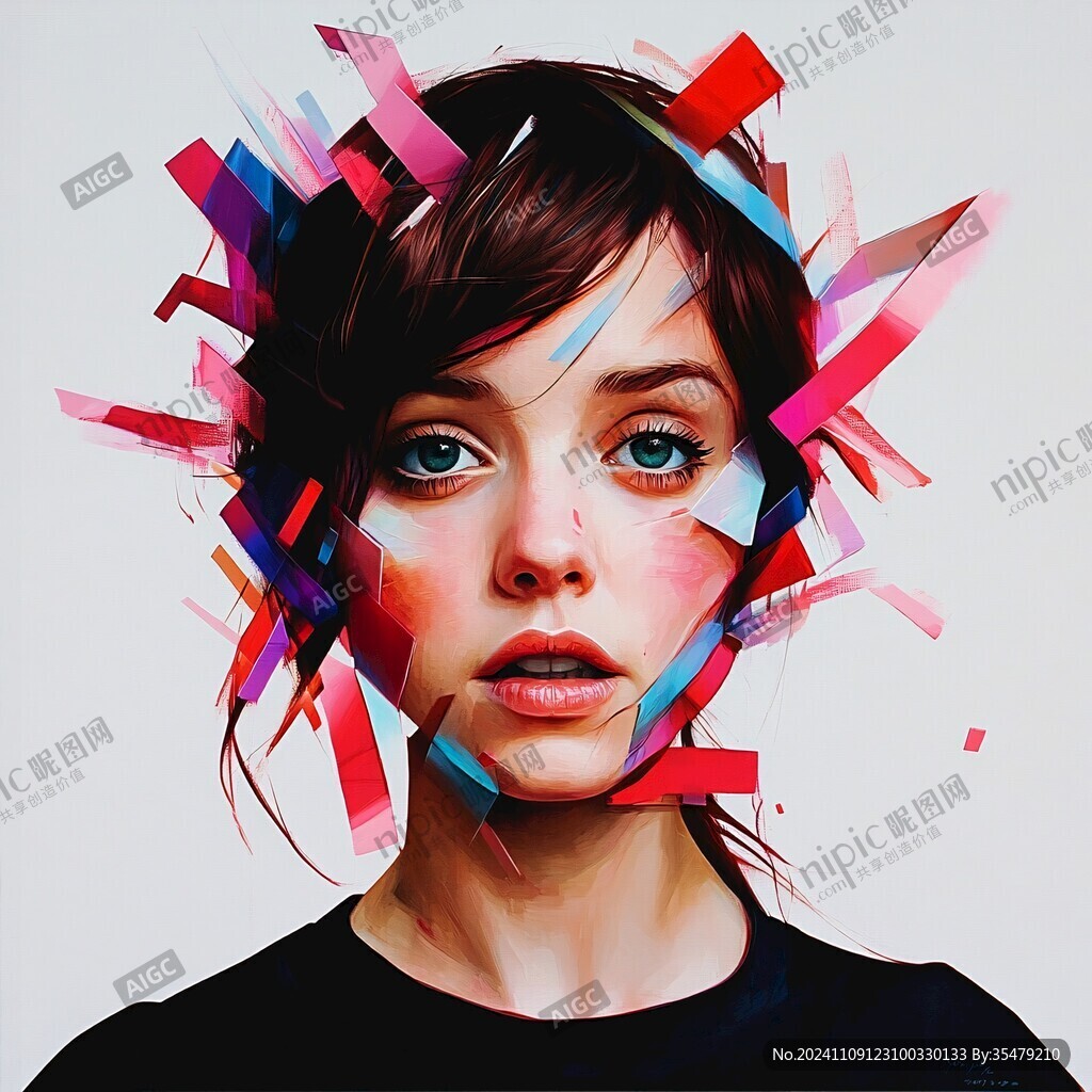 扭曲人像插画