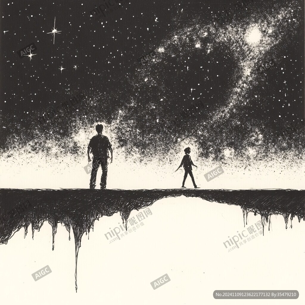 星空下的父子