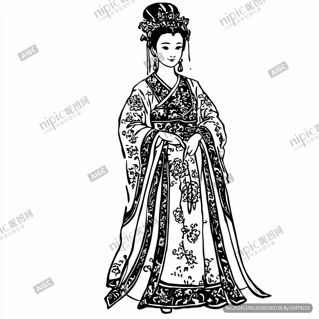 手绘贵妃卡通