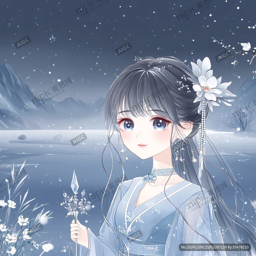 古风美女头像插画封面