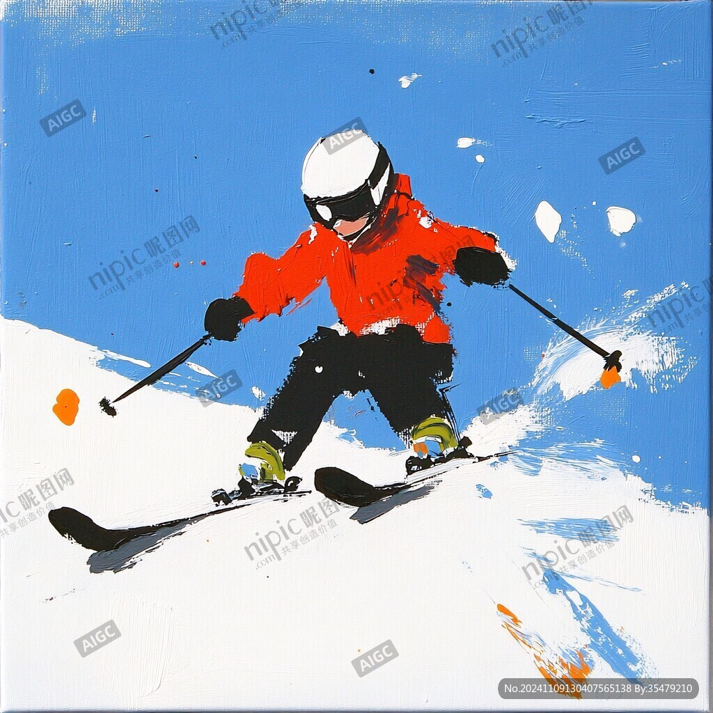 滑雪立体画