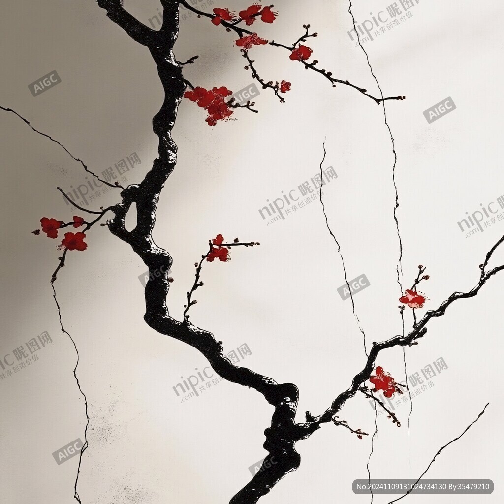 梅花墙绘