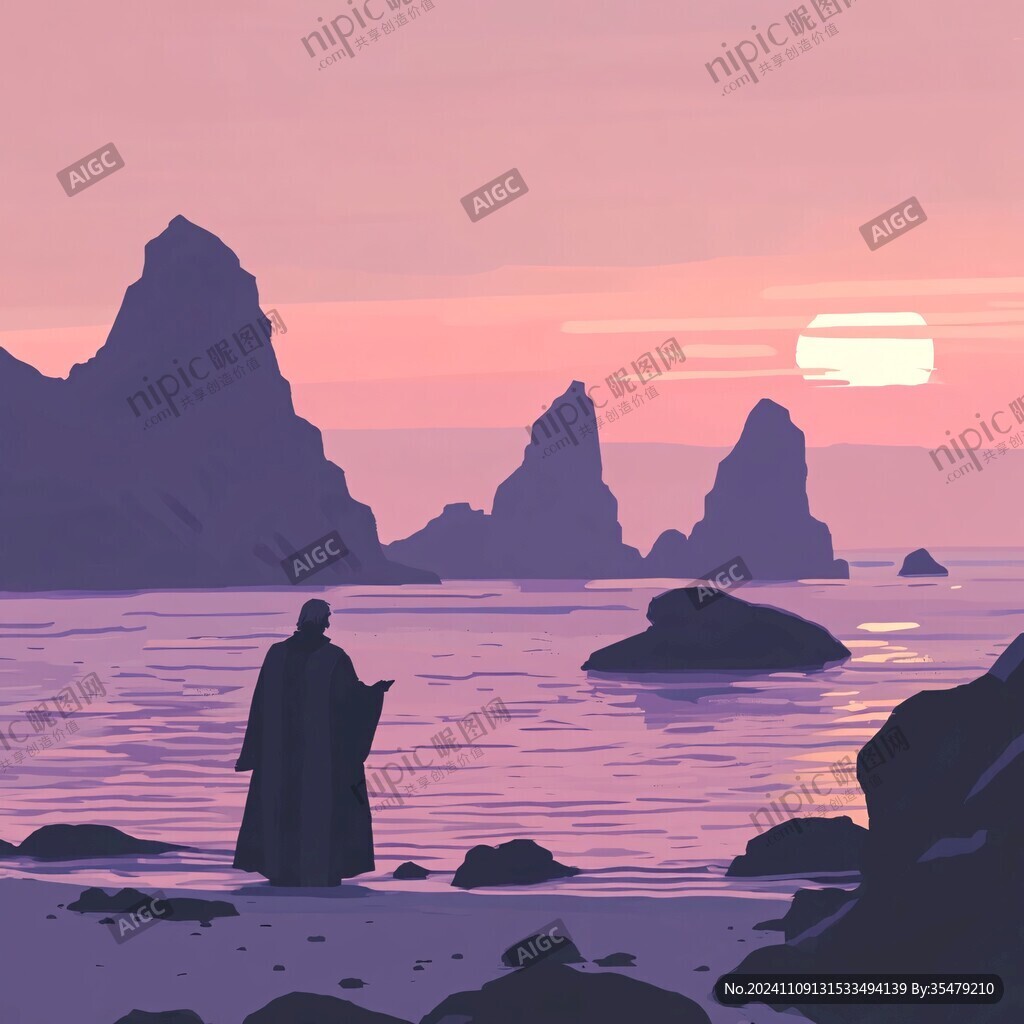 黄昏场景插画