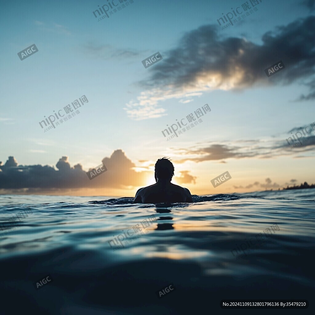 海里游泳人