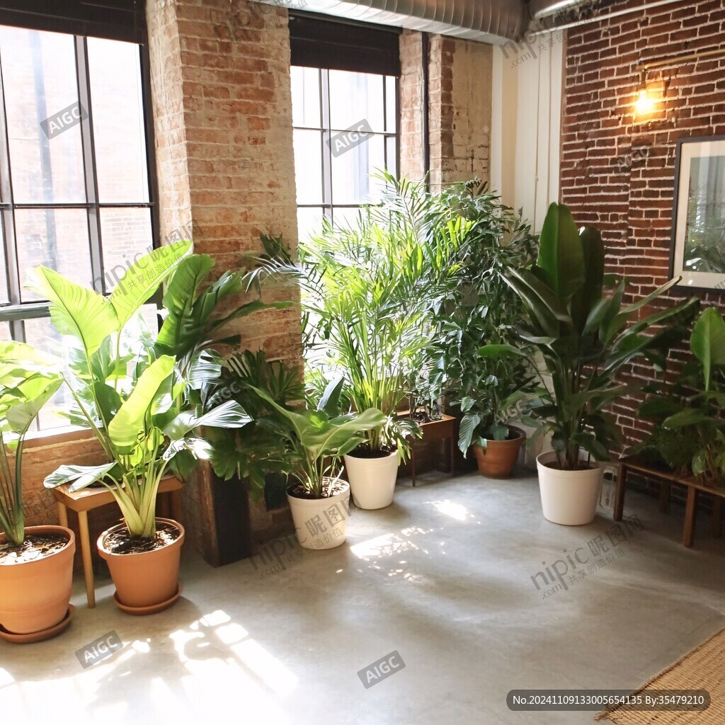 森系绿植ins展示区