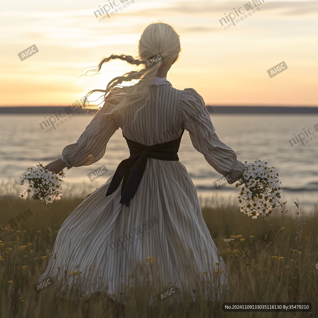 草原野花少女