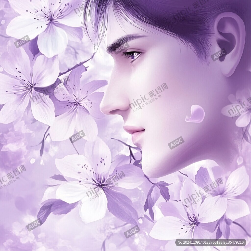 手绘纯绘美男子