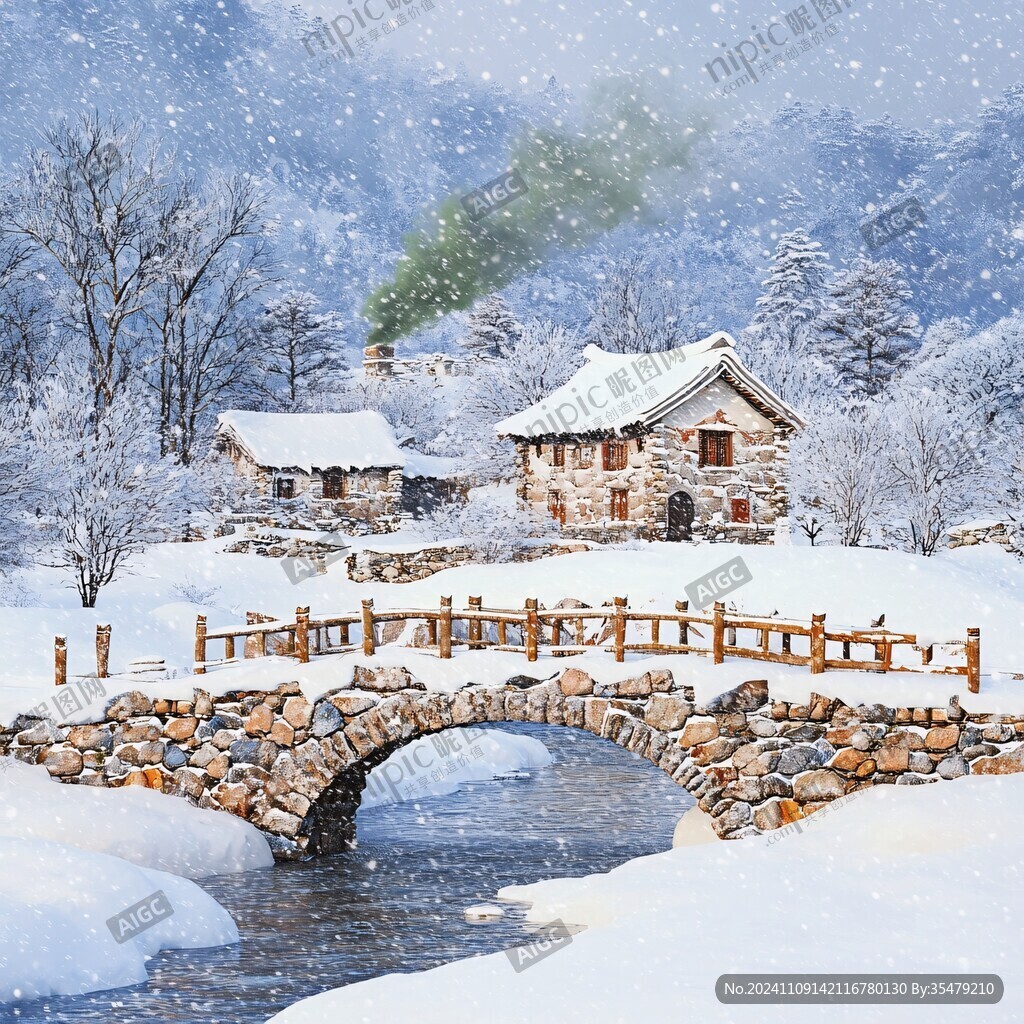 雪乡插画