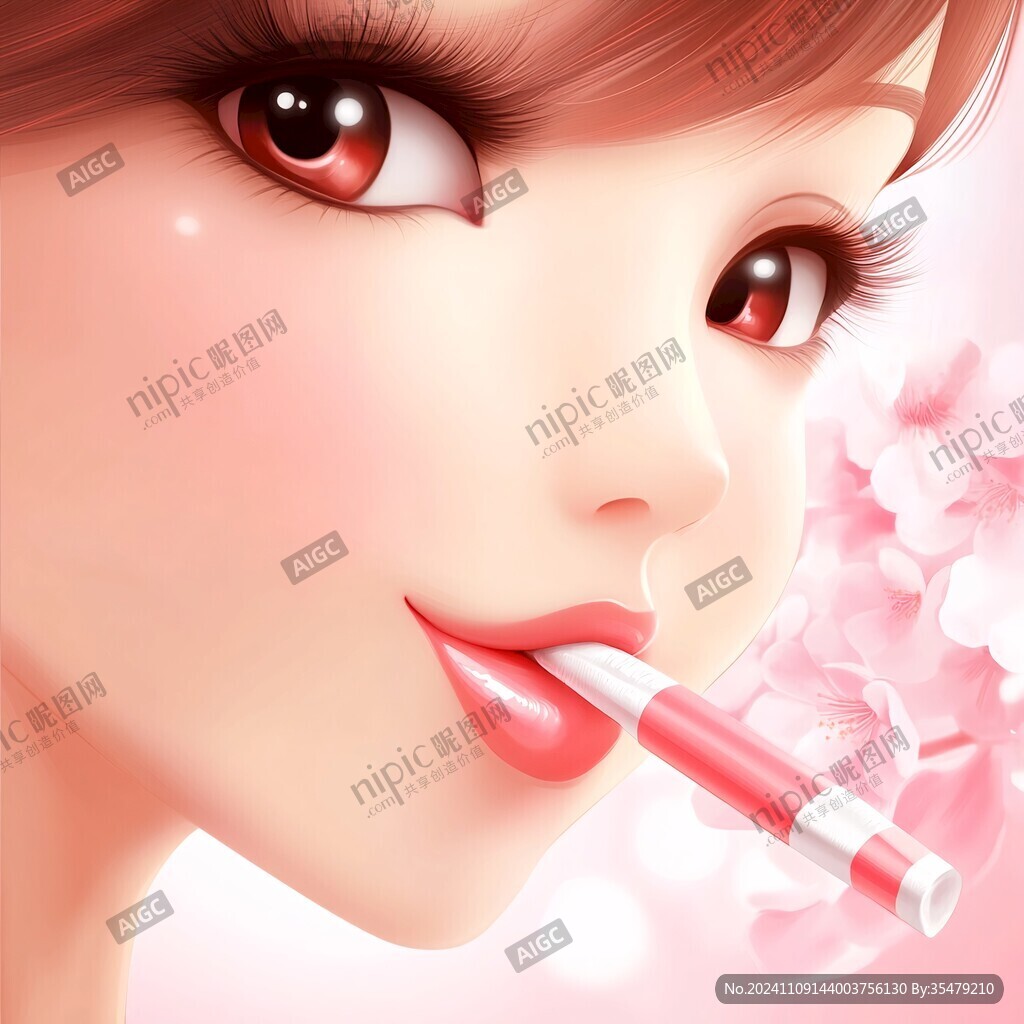 涂口红插画