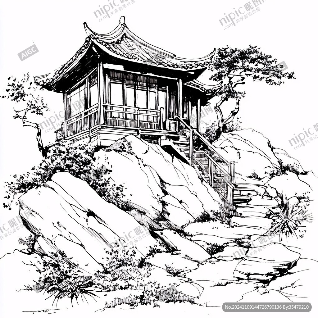 弇山园线稿