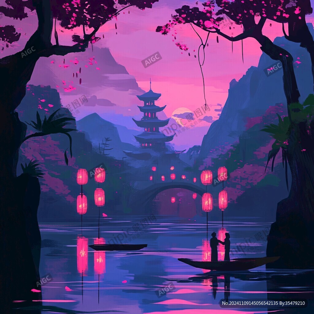 爱晚亭插画