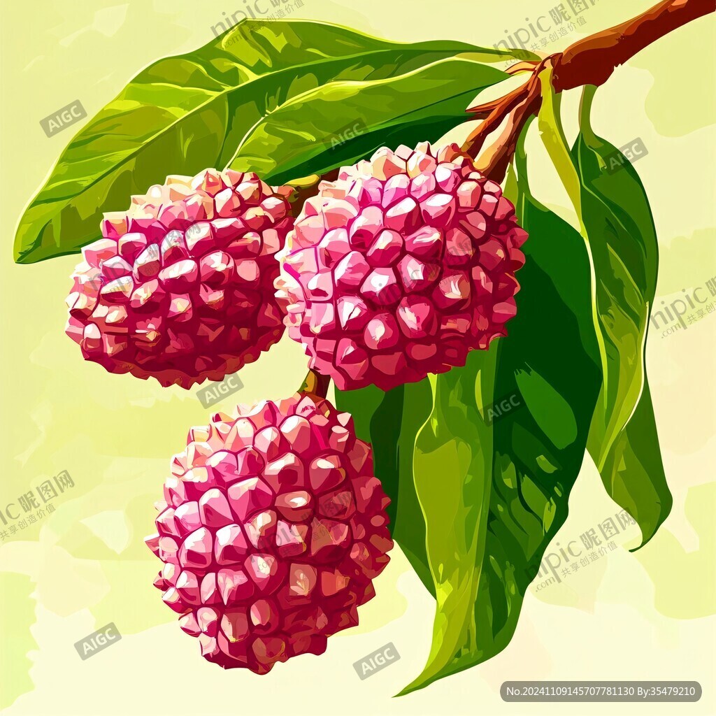 贵妃荔枝插画