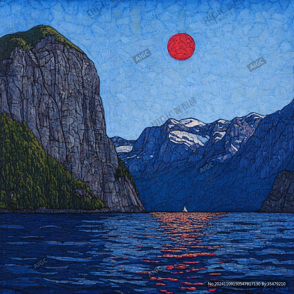 观海丝网印插画
