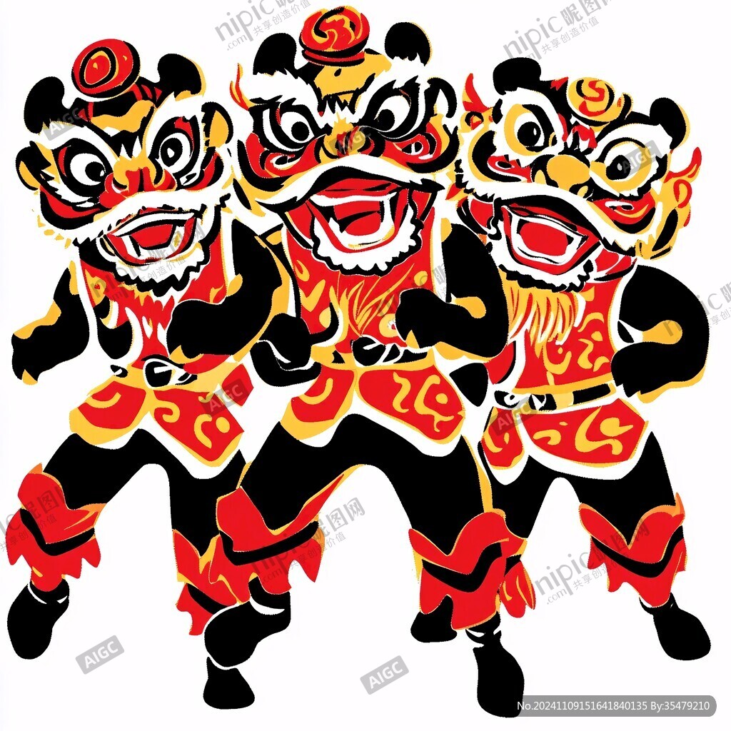 舞狮装饰画