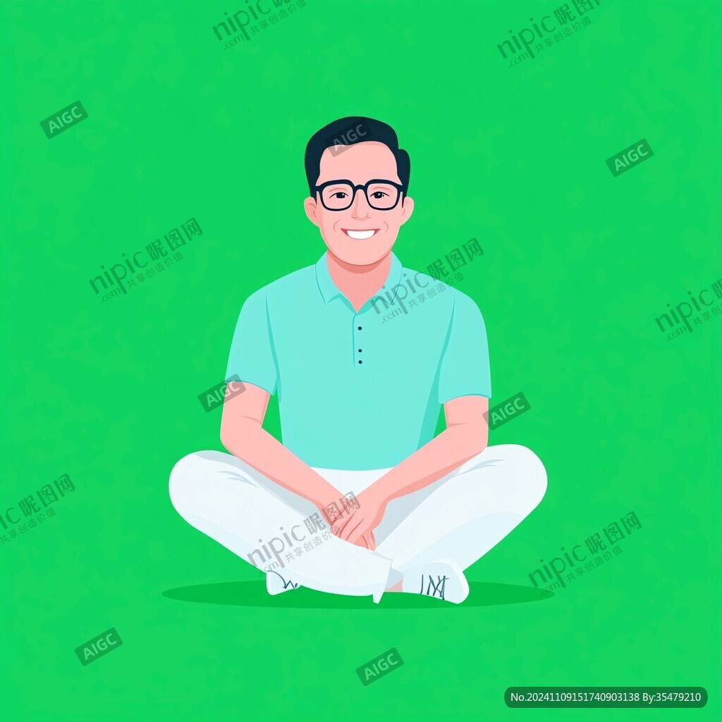 盘腿坐着的人
