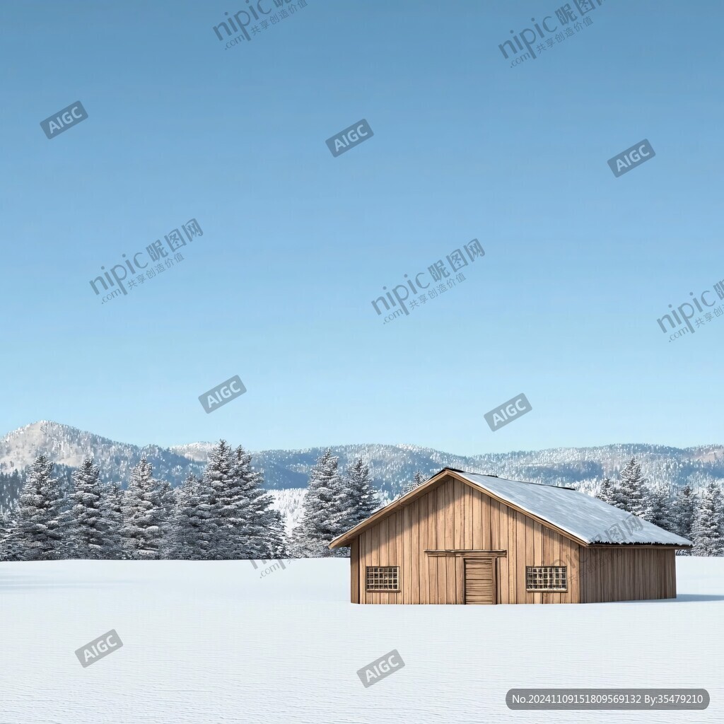 冬天雪屋积雪雪景